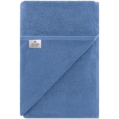 Soft Linen Oversized Bath Sheet 40X80 Extra Large For Bathroom, 600 GSM 100% Cotton Turkish Jumbo Bathsheet Towels For Adults, Electric Blue Bath Sheet