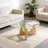 Triangle Abstract Coffee Table Modern Tea Table With Solid Wood Base And Triangle Glass Accent Table Chic Home Office Furniture For Living Room Natural Wood Color 35.8"D X 25.5"W X 16"H-2003613734