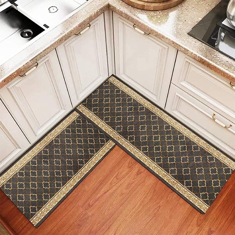 Kitchen Rugs and Mats Non Skid Washable Set of 2 PCS Absorbent