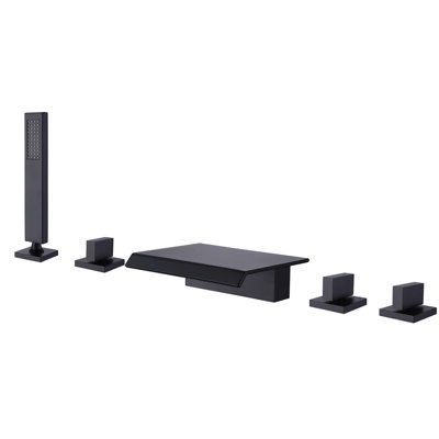 Deck Waterfall Faucet with Diverter