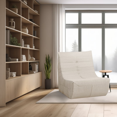 Fauteuil en mousse compressée beige Deko Living