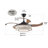 48" Contemporary Crystal LED Retractable Ceiling Fan With Light And Remote Control, 6-Speed Quiet Reversible DC Motor,4 Blades Modern Ceiling Fans For Kitchen Bedroom Dining Room Patio