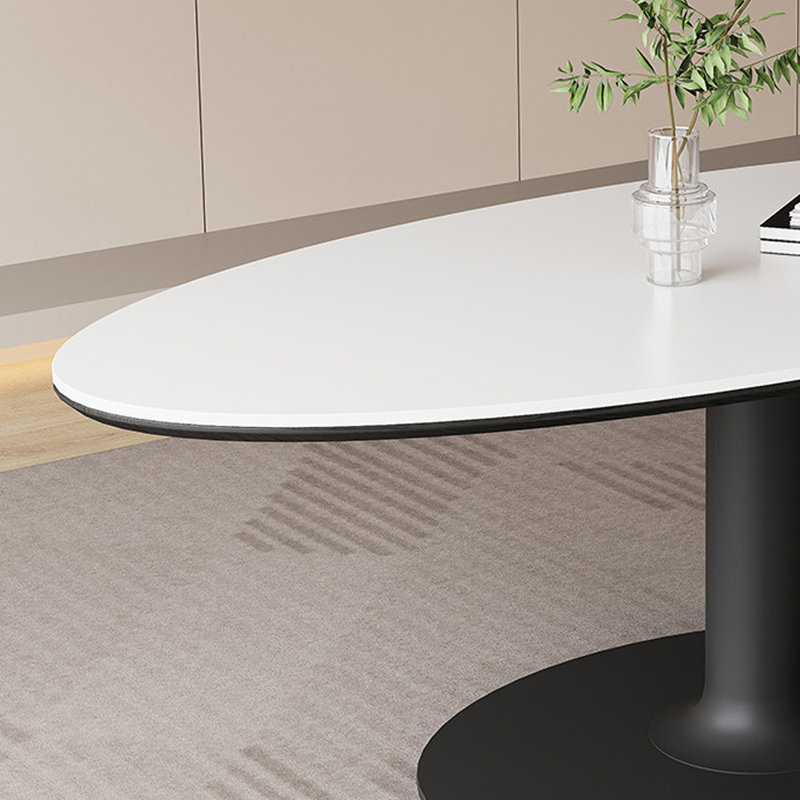 Table de salle à manger Modern, H 29,52 po x L 62,99 po x l 31,49 po, Blanc/Noir