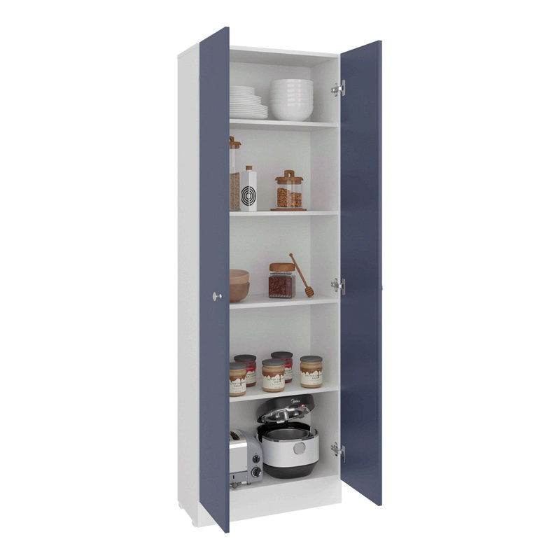 Multistorage Pantry Cabinet With Five Storage Shelves And Two Doors, Kitchen Storage And Organization Solution