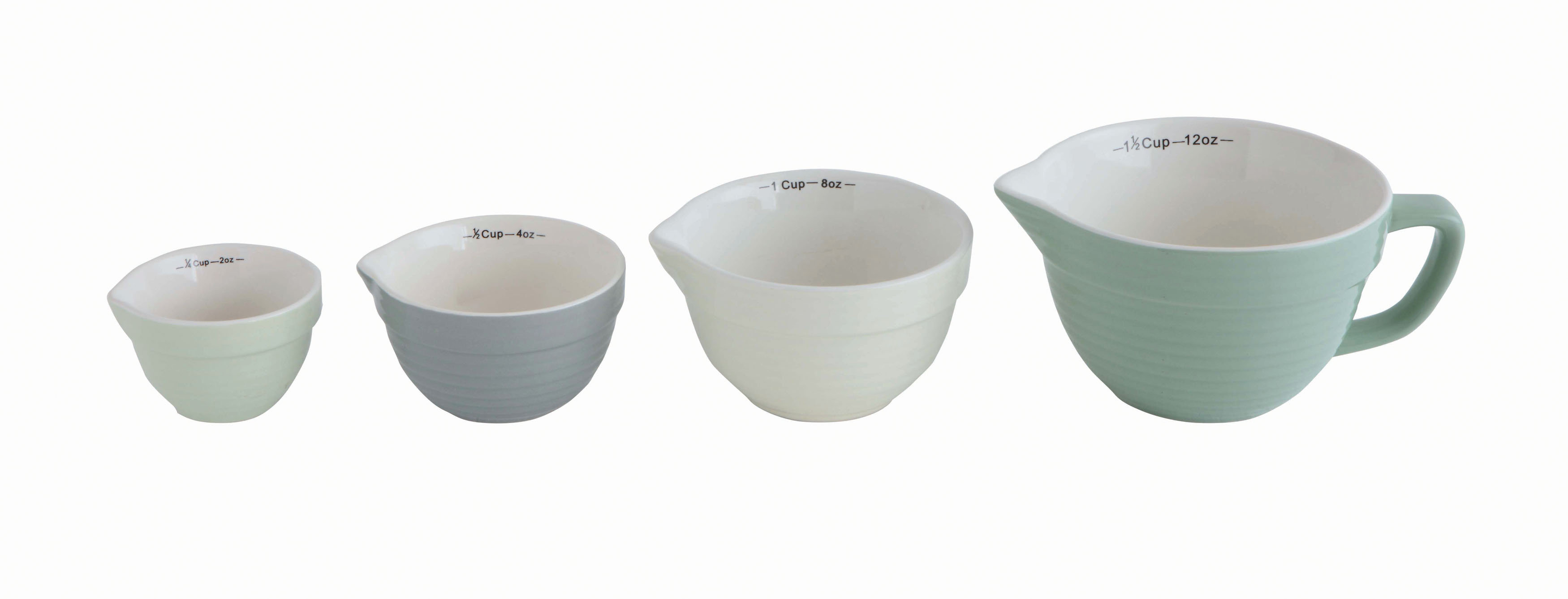 Transpac Ceramic 4.5 in. Lilac Measuring Cups Set of 4