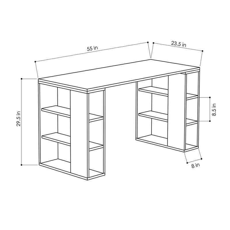 Bureau Casmalia, Blanc / Brun