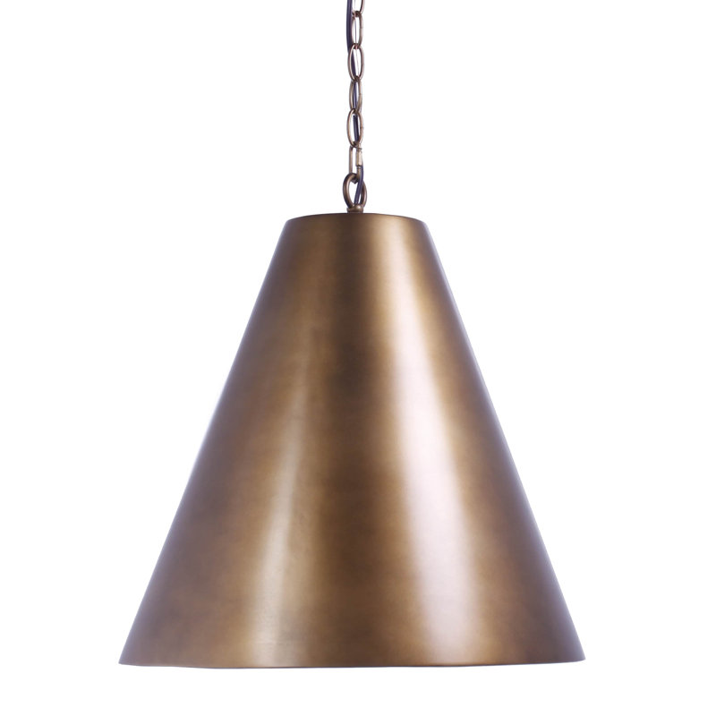 Luminaire suspendu 5 lumières unique/à cônes Harlow, Laiton