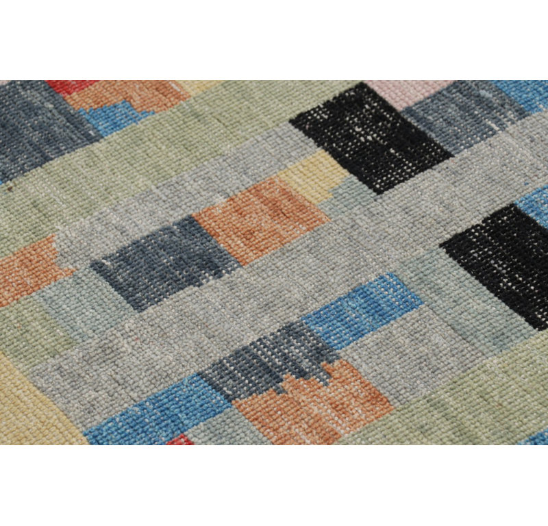 Homage Hand Knotted Wool Geometric Area Rug, Rectangle 10' x 14'