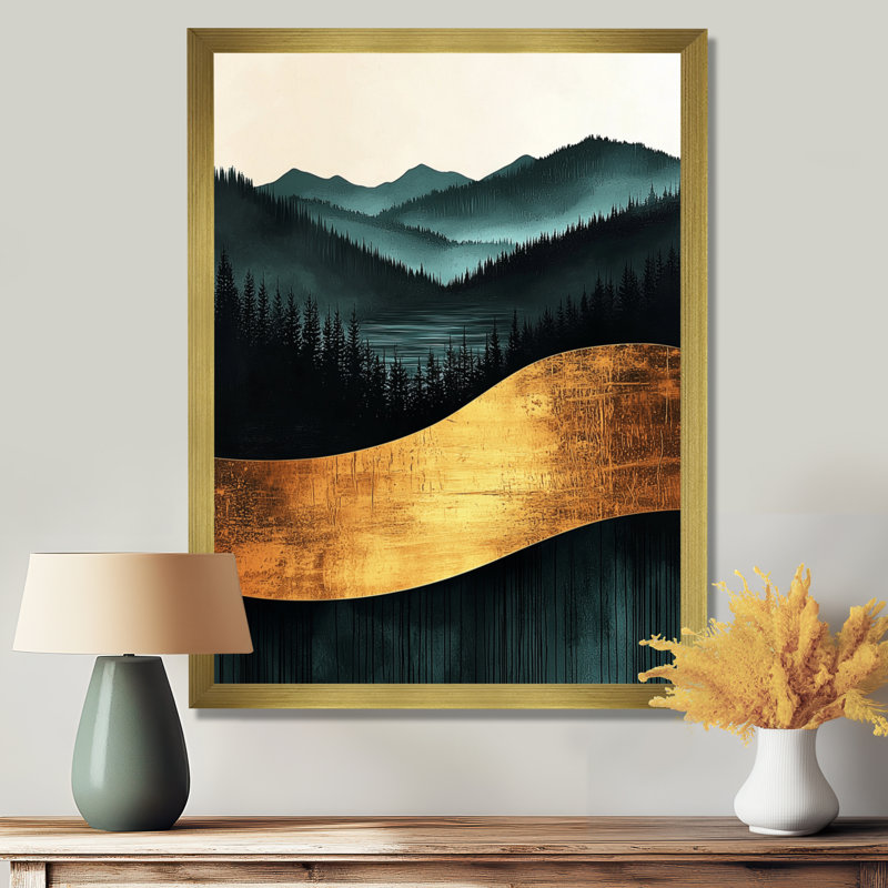 Senga - Landscapes Wall Art Prints, H 32 po x l 24 po, Picture Framed, Doré
