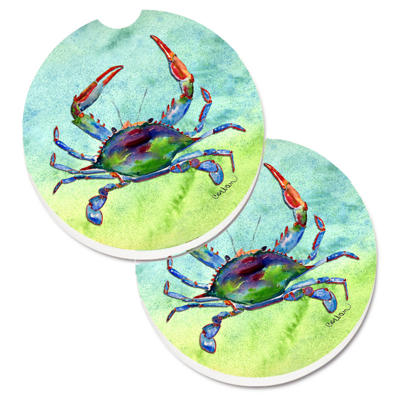 Sous-verre pour voiture crabe, Crabe, Bleu / Vert