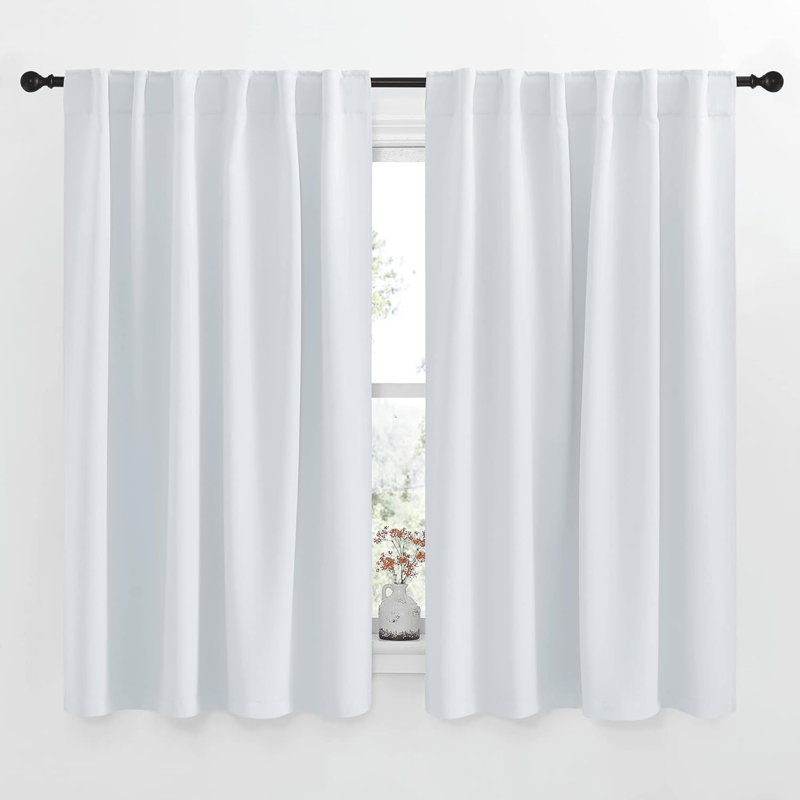 Blackout Curtain Light & Noise Reducing Room Darkening Drapes for Bedroom/Living Room/Kitchen, 2 Pieces, Cloud Gray