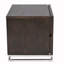 Table de chevet 2 tiroirs Pangea Home Tyler - Table de chevet moderne en bois foncé avec base en métal chromé pour le rangement dans la chambre à coucher-1321515452