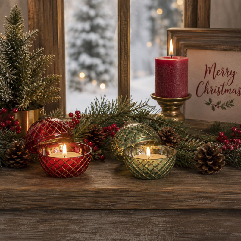 Bougie décorative en verre à cire DEL