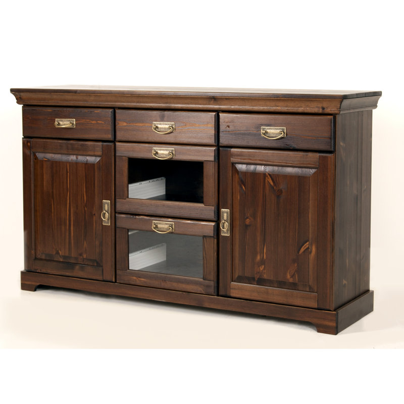 Manwaring 145.3cm Solid Wood Sideboard, Dark Brown