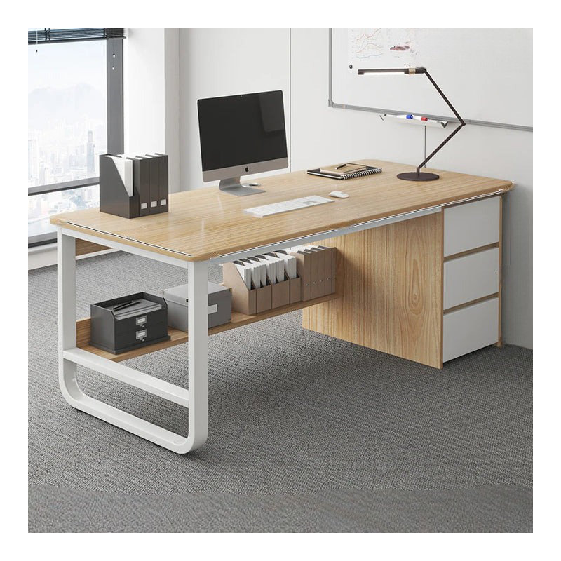 Napat Rectangle Computer Desk, 29.52cm H x 55.11cm W x 19.68cm D, Yellow/White