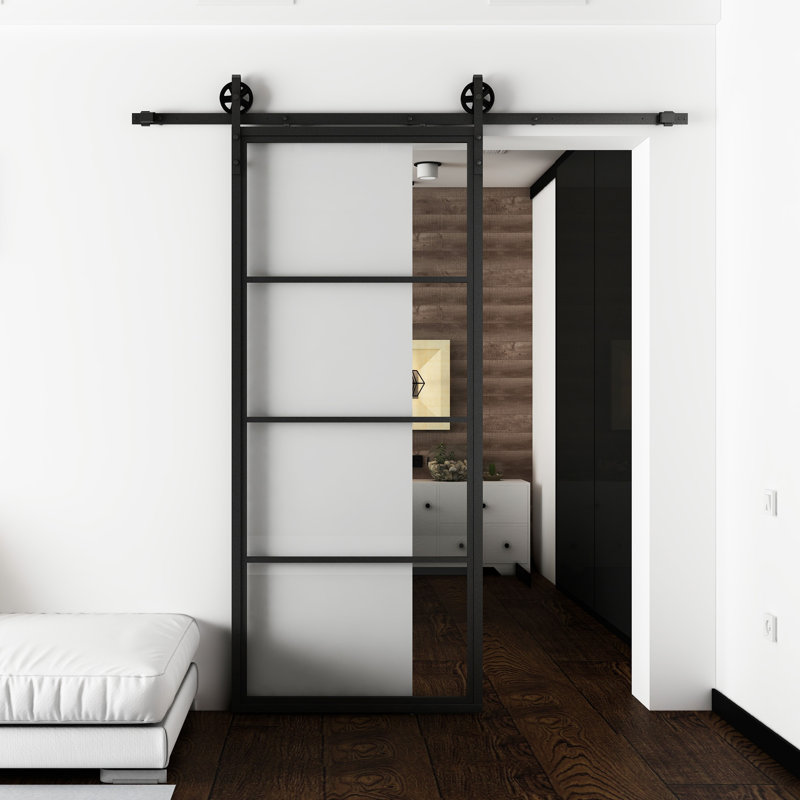 Eastvale Solid Steel Sliding Doors, 210cm H x 90cm W x 3cm D