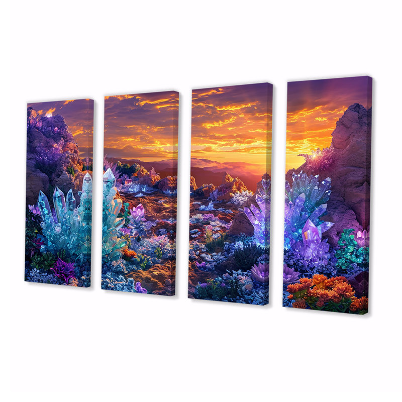 Emerie - Ensemble de 4 décorations murales abstraites, 28" H x 48" W