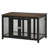 Piersten Dog Crate Furniture, Indoor Pet Crate End Table, Mesh Dog Kennels With Double Doors For Small And Medium Dogs, Brown/Black