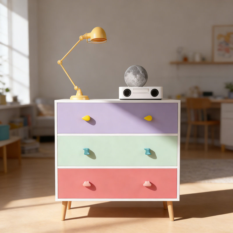 Kids 3 Drawer Dresser, Baby Nightstand for Bedroom, Storage Cabinet for Toddler Child for Living Room, Toddler Room, Nursery, Closet