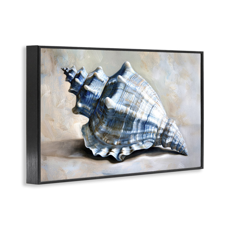  Art classique de conque giclée par Petal Prints Design, H 12 po x l 18 po, Giclée encadrée noir minuit