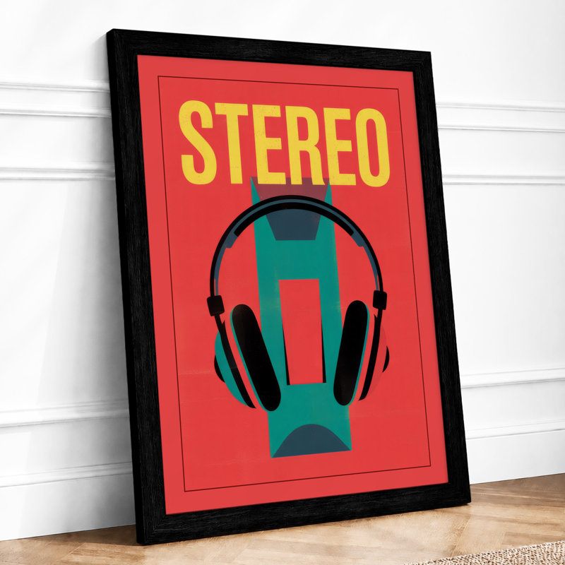 Stereo Modern Retro - Framed Print, A2 - 59.4 x 42.0 cm, Black