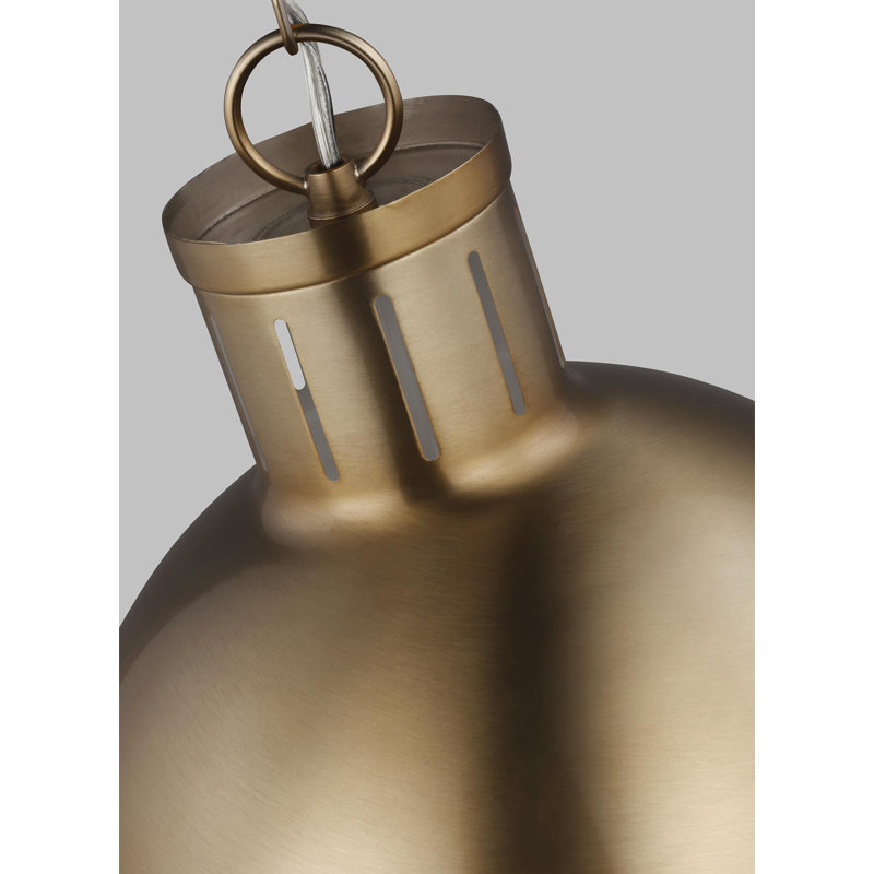 1 - Light Single Globe Pendant, No , Satin Bronze, 18" H x 13.25" W x 13.25" D