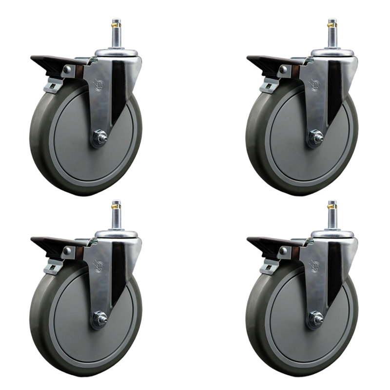 Poly Swivel Grip Ring Stem Caster