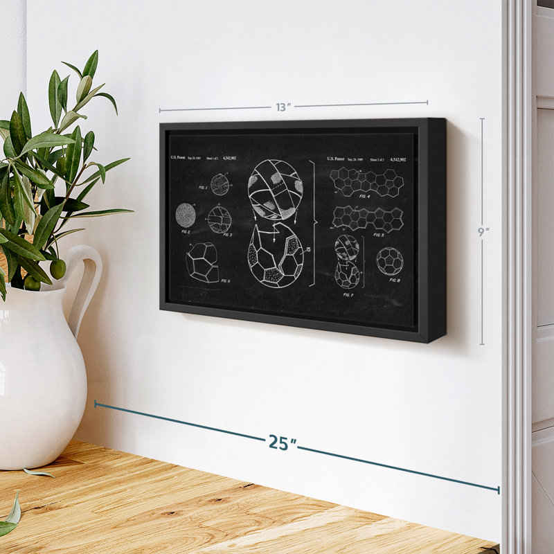 "Soccer Ball BW, impression sur toile vernie", H 9 po x l 13 po