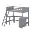 Lit mezzanine simple avec tablettes et bureau-1495502022