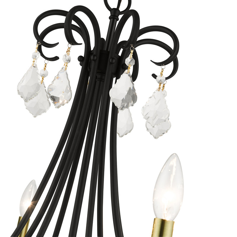 Gilbahar 8 - Light Dimmable Chandelier, Black