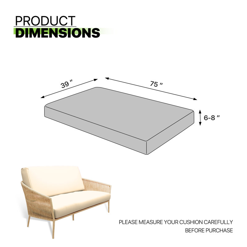 Housse pour canapé-lit réversible en tissu de polyester réversible avec fermeture à glissière 3 côtés, Simple, Ivoire