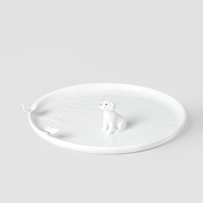 Porcelain Stories Decorative Puppy Plate