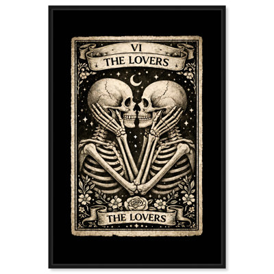 «Spooky Lovers Tarot Card», impression sur toile encadrée par Art Remedy, cadre noir, 16 x 24