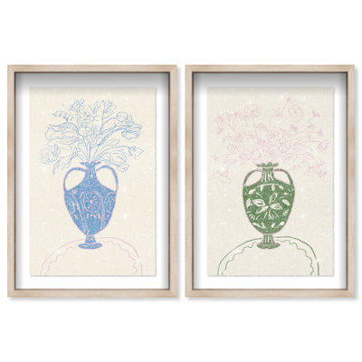 Flower Sutdio Set Shadowbox Floral & Botanical Print by Oliver Gal, Black Frame, 10 x 15