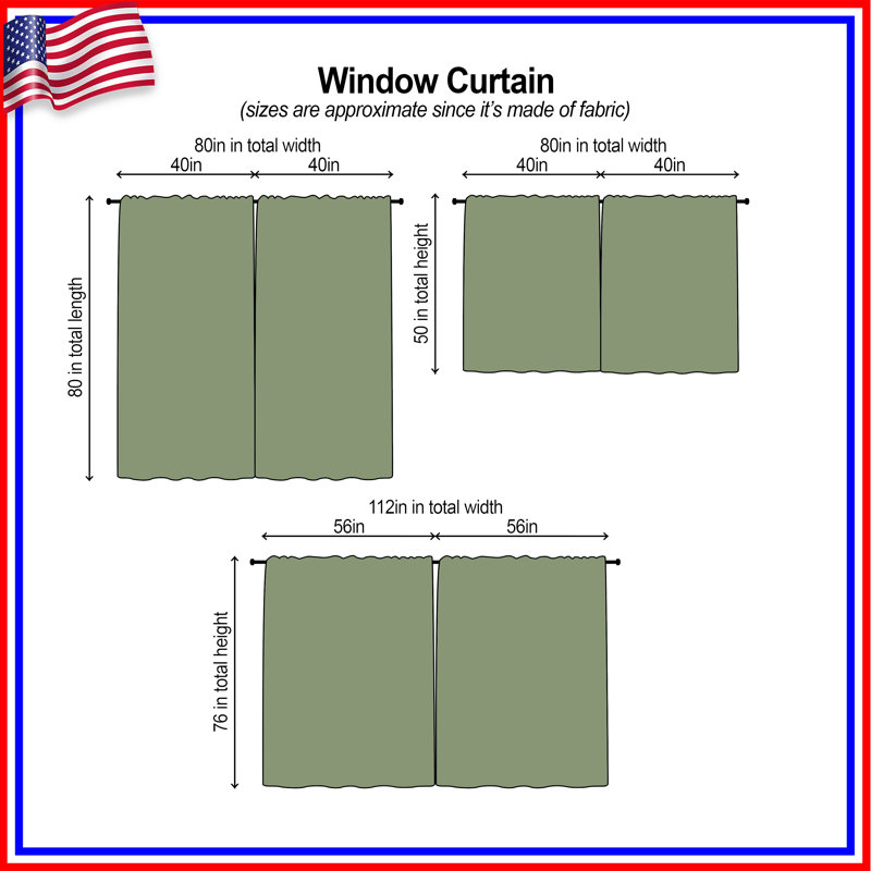 Rideaux de couleur unie vert clair avec rideaux obscurcissant et obscurcissant - 2 panneaux, 40 po x 50 po - 2 panneaux