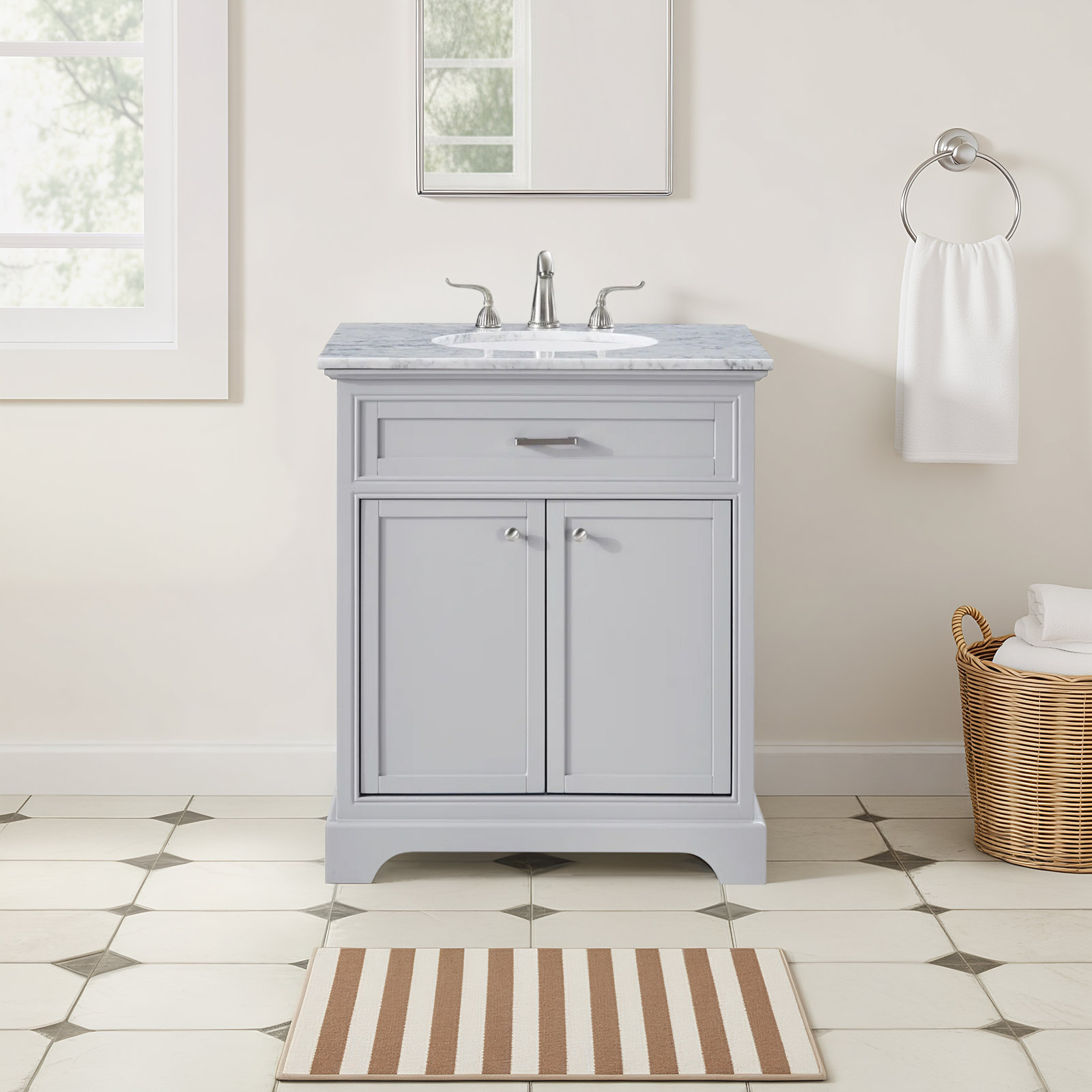 Hermes 30'' Single Bathroom Vanity, Light Gray