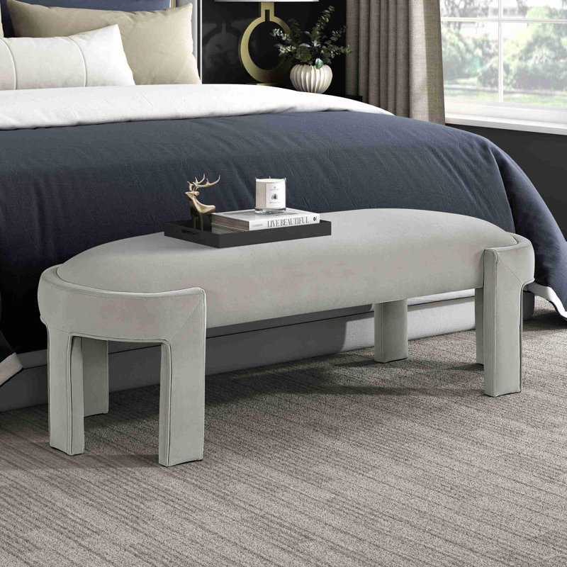 Banc rembourré moderne et minimaliste, Taupe