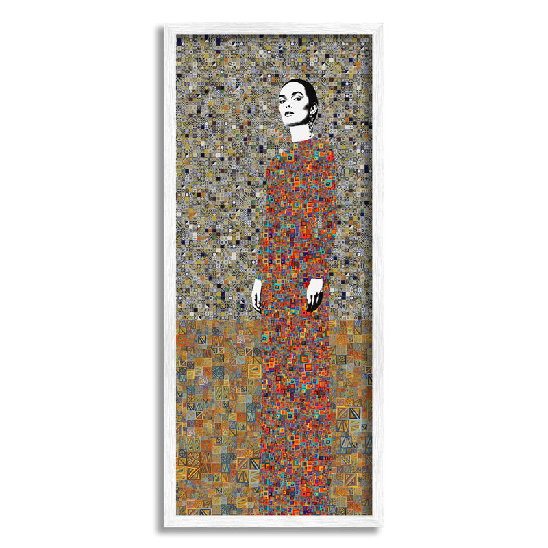 «Woman Nouveau Collage», impression encadrée sur bois, H 24 po x l 10 po x P 1,5 po