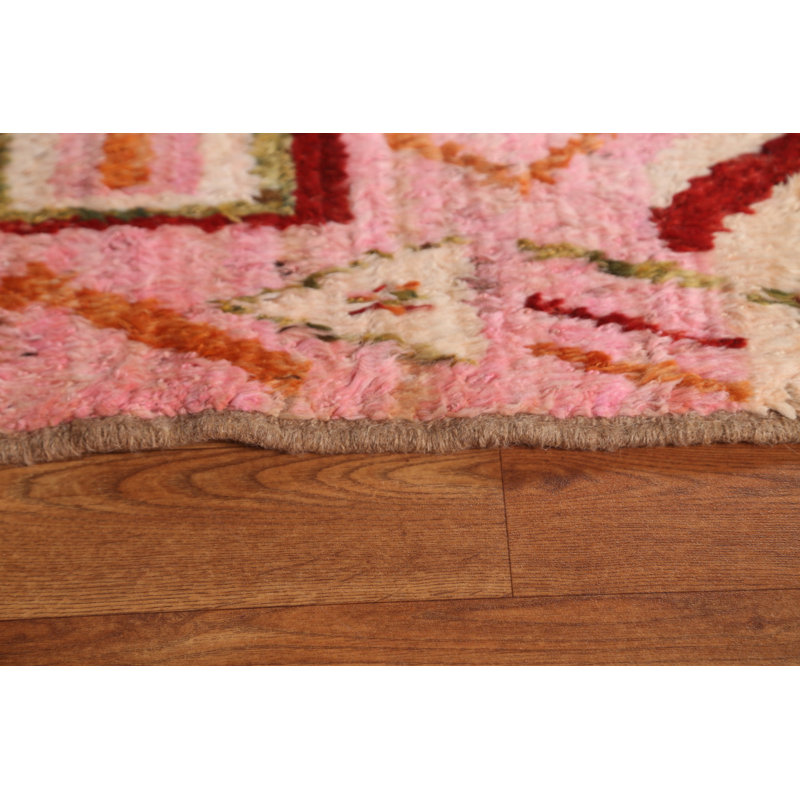 Tapis unique en laine rose 6 pi 10 po x 9 pi 4 po One Age of a Kind Anttwan