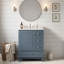 Meuble-lavabo simple autoportant 24 po avec lavabo en céramique, armoire de rangement avec 3 tiroirs et porte-760764131-745314057