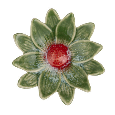 Stoneware Flower-Shaped Dish (Each One Will Vary)