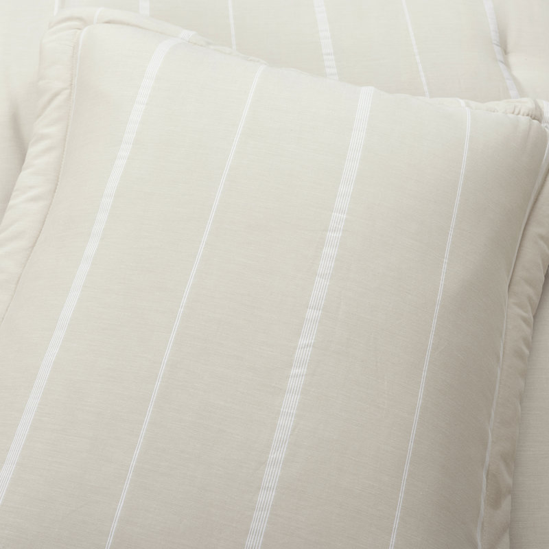 Neutral Off-White Cotton Full/Queen Comforter Set