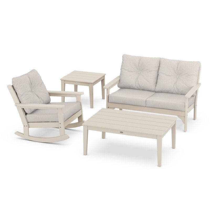 Vineyard 4-Piece Deep Seating Rocker Set, Cast Ash, Sand