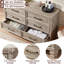 Commode 6 tiroirs pour chambre à coucher Farmhouse Grey, grande commode rétro de 54 pouces de large avec pieds carrés en bois, console télé rustique pour le salon, commodes de rangement en bois pour la maison-889671338