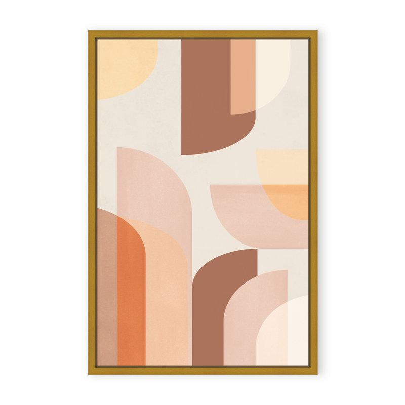 Abstract Retro Geometric by  - Picture Frame Graphic Art on Paper, 36" H x 24" W x 1.125" D, Framed Print, Gold