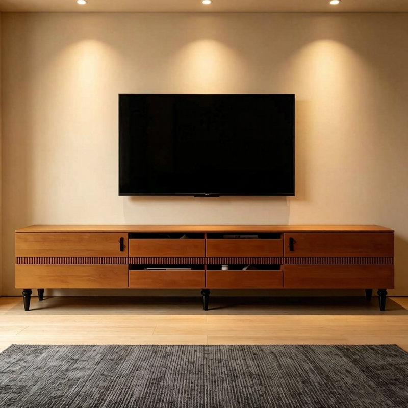 Nut-brown Solid Wood TV Stands