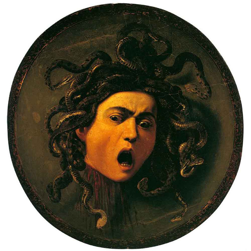 Adhésif décoratif tête de méduse Caravage, H 48 po x l 48 po