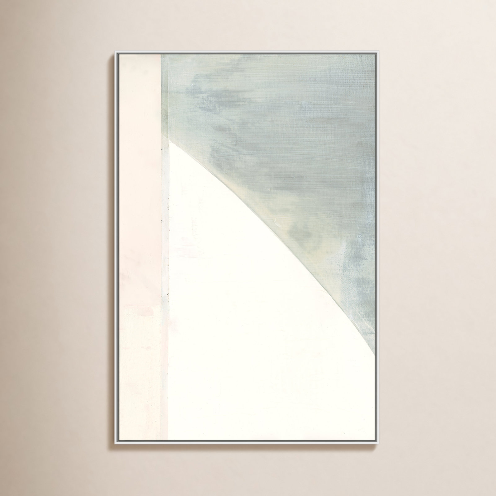Alexandria "In Neutral I" Painting by Cartissi, White Framed Canvas, 61.5" H x 41.5" W x 2" D