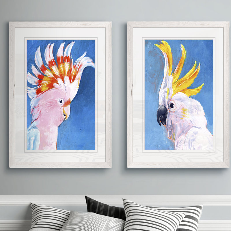 « néon mohawk i » par vincent van gogh, ensemble de 2 reproductions d’art encadrées, H 16 po x l 20 po x P 1,25 po, Blanc mat