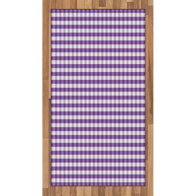 Checkered High Density Long Fiber Poly Threads Decorative Area Rug Carpet, Rectangle 2'7" x 5'